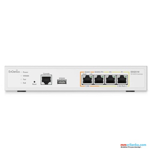 ENGENIUS Cloud-Managed VPN and SD-WAN with 4 x 2.5-Gigabit (1x PoE+) Ethernet ports